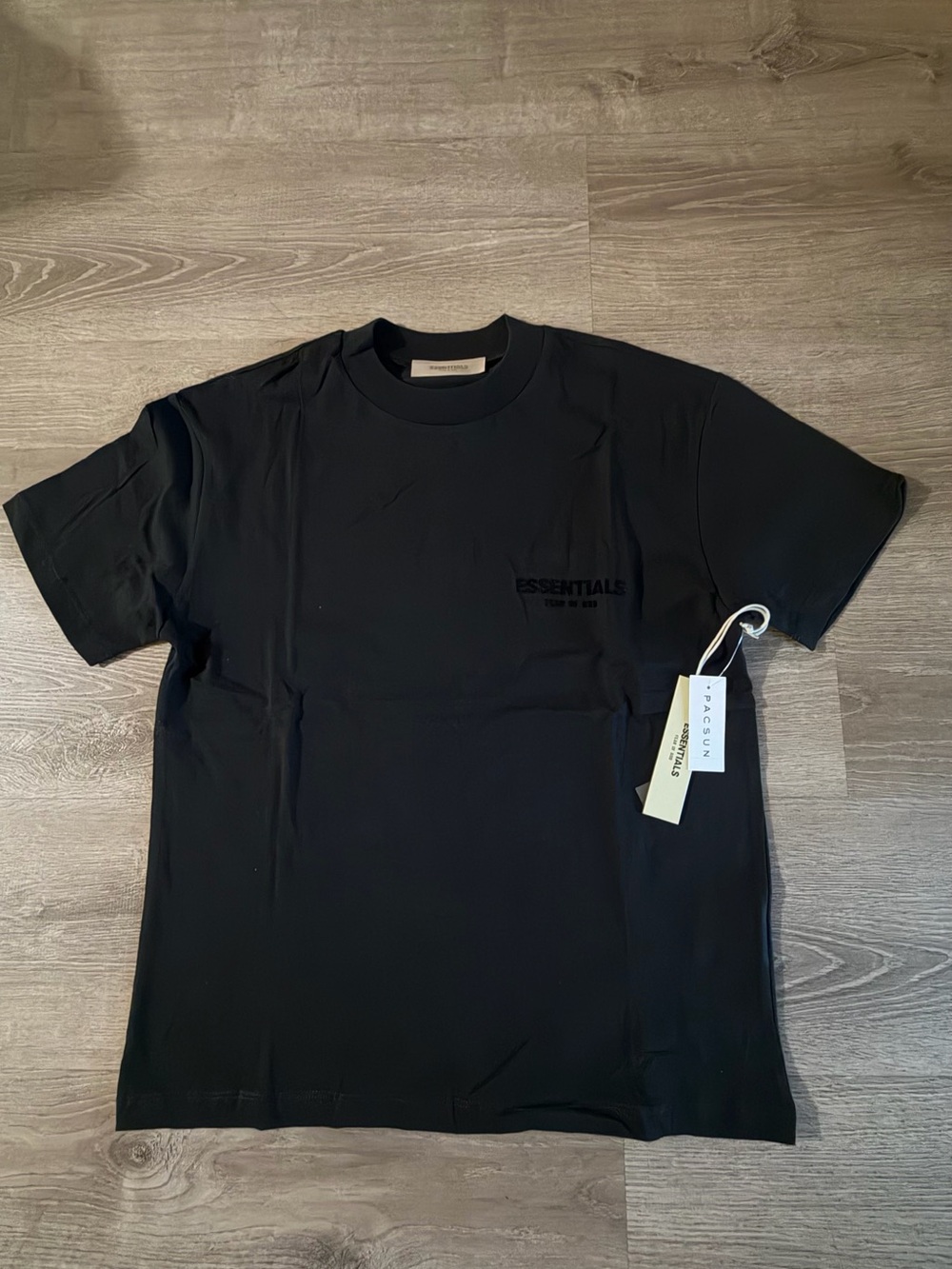 Essentials Black Crew Neck Short Sleeve Logo Tee